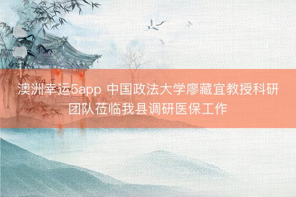 澳洲幸運(yùn)5app 中國政法大學(xué)廖藏宜教授科研團(tuán)隊(duì)蒞臨我縣調(diào)研醫(yī)保工作